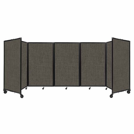 Versare Room Divider 360 Folding Portable Partition 14" x 5' Mocha Fabric 1160410